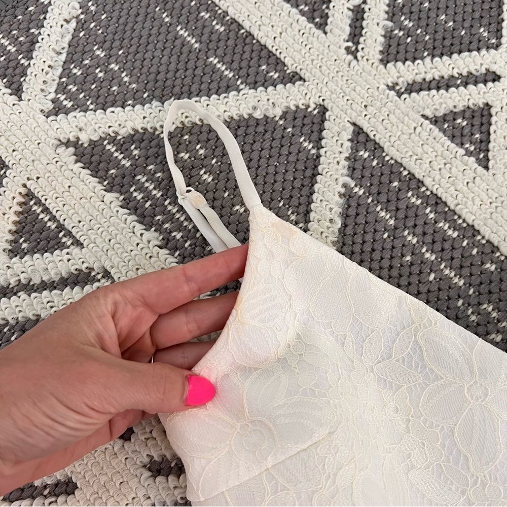 Lulus white laced fit & flare mini dress - Picture 3 of 5